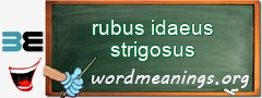 WordMeaning blackboard for rubus idaeus strigosus